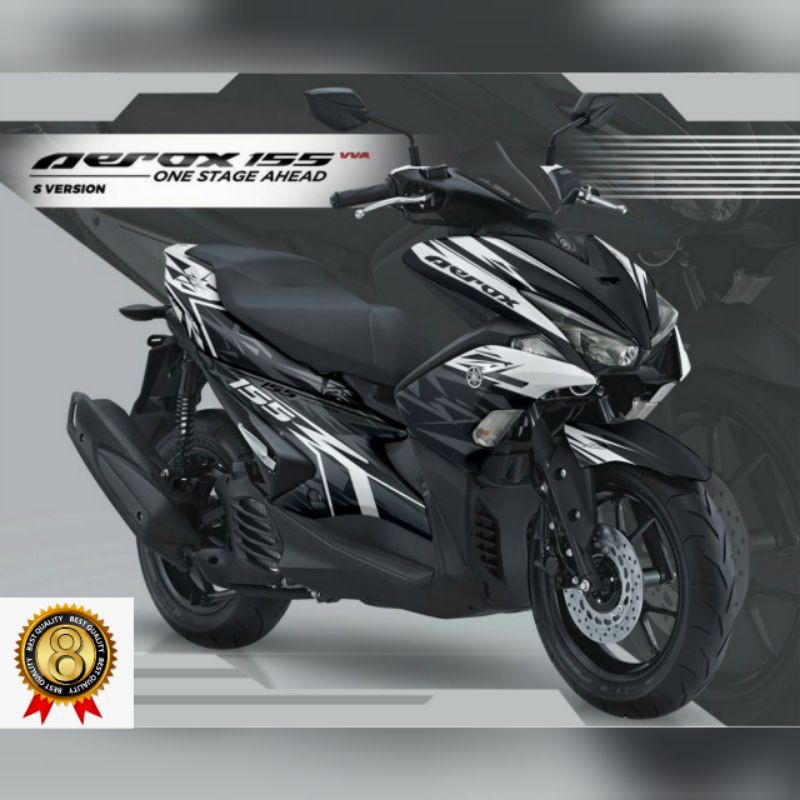 Decal Aerox 155 grafis variasi abu hitam sticker full body aerox