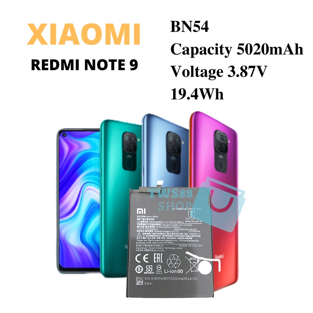 Baterai Battery Batre Xiaomi Redmi Note 9 BN54