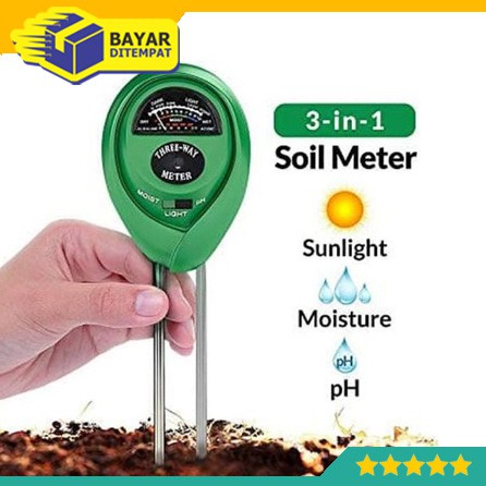 PH Tanah 3 in 1 OVAL Tester Soil Water Moisture Light Meter Soil Meter Alat Ukur