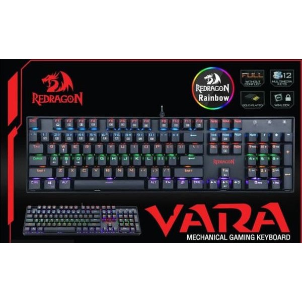 Redragon Gaming Keyboard Mechanical Rainbow VARA - K551-KR