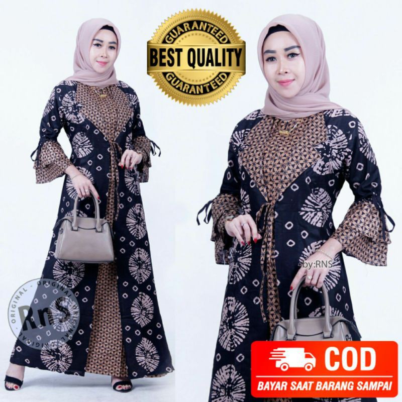 Gamis Batik Modern Model Jazzy Bahan Katun Prima Premium Original Asli Pekalongan Batik Raju