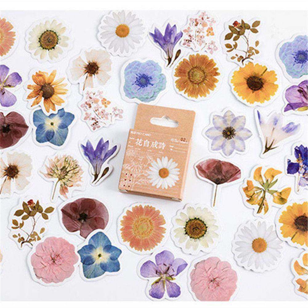 Stiker Bunga Warna-Warni Populer New Scrapbooking DIY 46pcs /Box