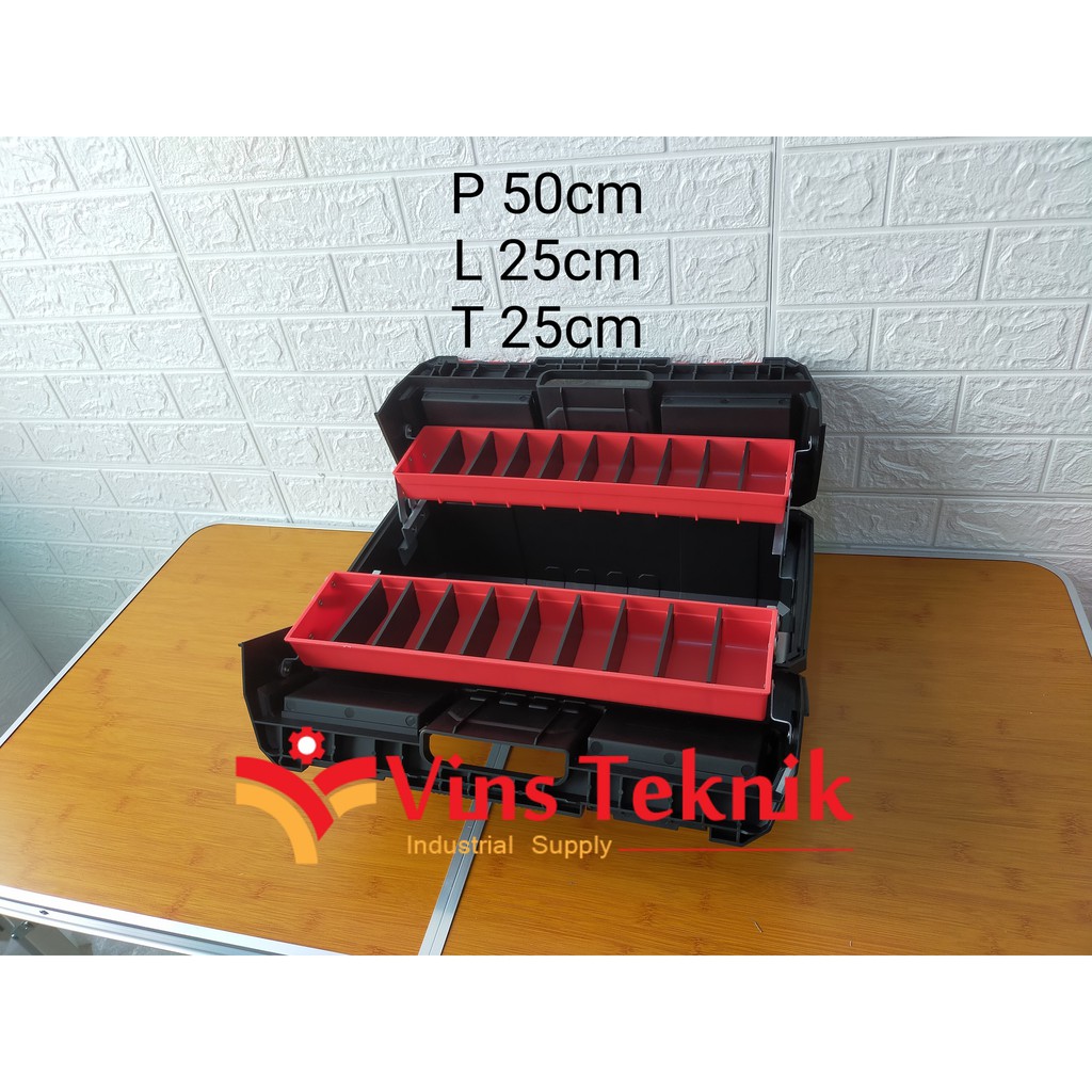 Paling Murah Tool Box Plastik 25inch Toolbox Plastic 2 Susun Penyimpanan Multipro k8bJOYHy63waX