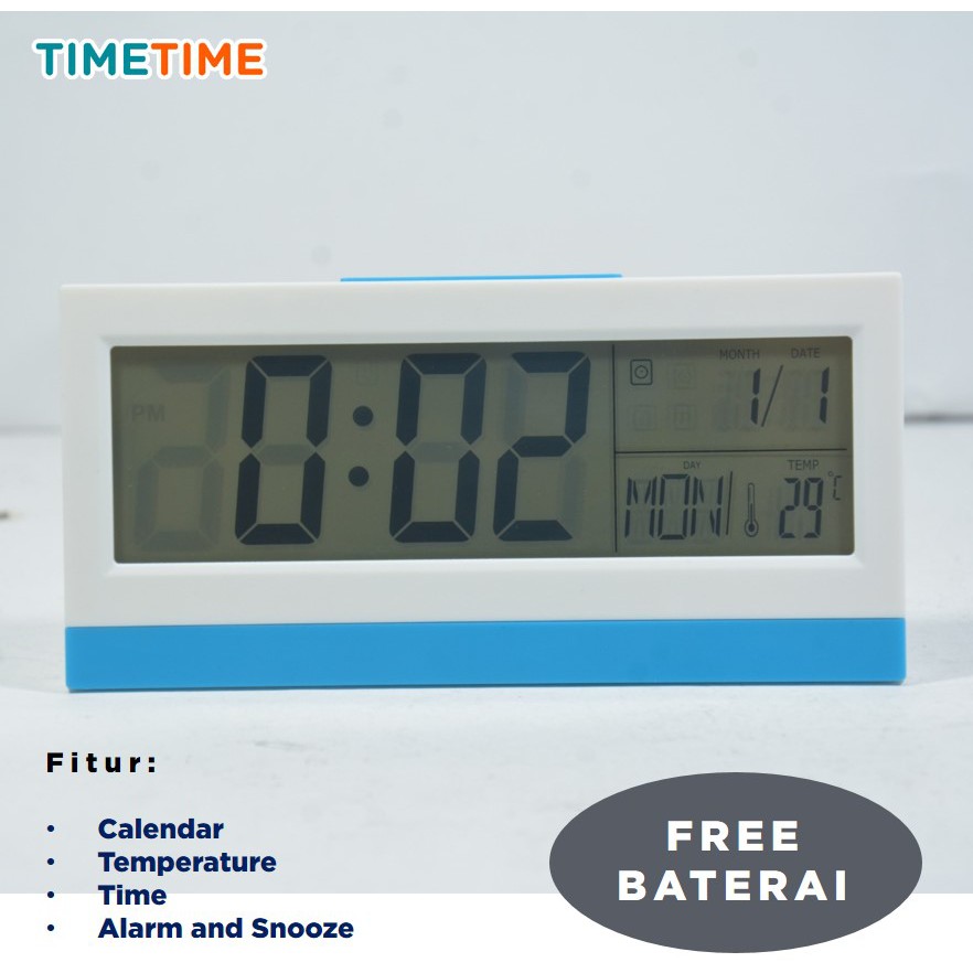 Jam Meja Smart Digital Alarm Desk Clock ES1852 Free Baterai