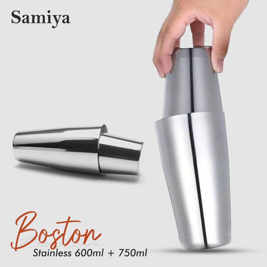 Boston shaker cocktail stainless set 600ml, 750ml  / set gelas pengocok minuman milk shake 600ml, 750ml