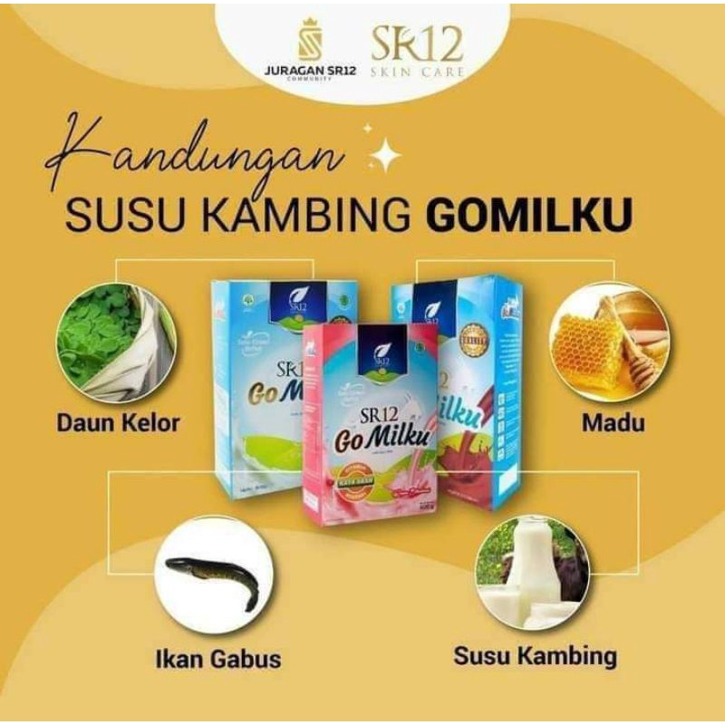 

go milku sr12/susu kesehatan/ minuman menyehat kan /Menu sehat bebas gula , sumber vitamin dan mineral , sumber kalsium dan protein,Halal dan BPOM