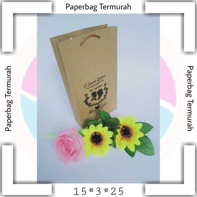

PAPERBAG KERTAS SIZE 15*3*25 FREE DESAIN DAN SABLON