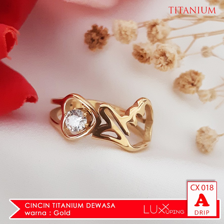 CX 008 Cincin Titanium Saranghaeyo Cincin Korea Drakor Saranghae Aksesoris Artis Korea Karat Luxx