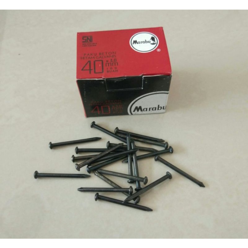 Paku Beton 4 cm Hitam / Paku Beton Marabu Hitam 40mm / Paku Beton 4 cm