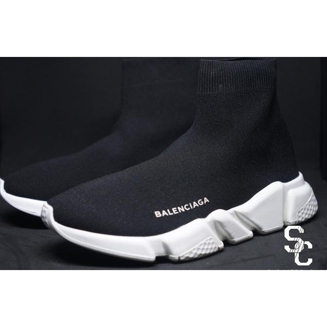 SEPATU BALENCIAGA SPEED TRAINER - BLACK WHITE PERFECTKICKS