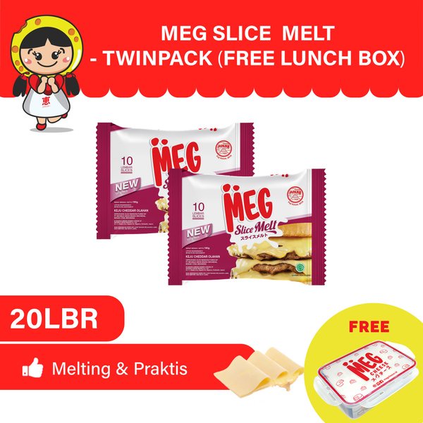 

Keju- Meg Slice Melt 10 Lembar Twin Pack - Free Lunch Box -Keju.