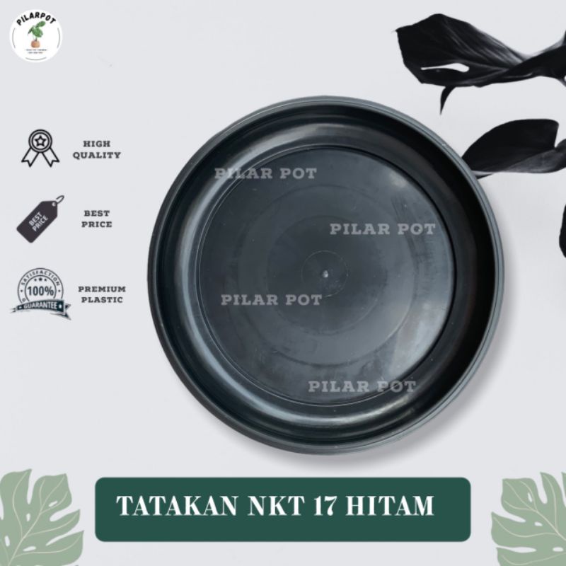tatakan alas pot bunga nkt 17 hitam 14,5 untuk pot 17 - NKT HITAM 17