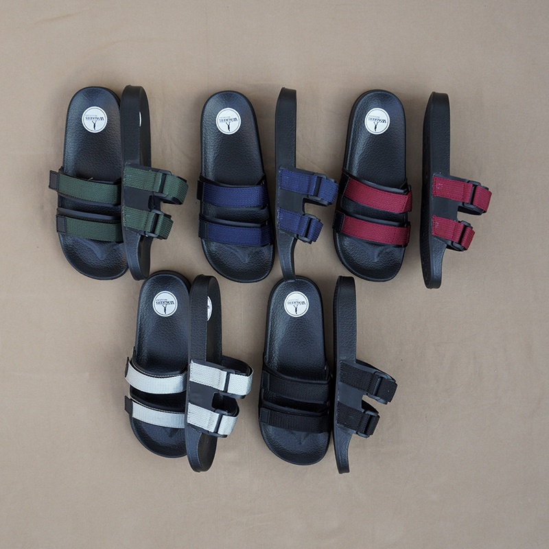 Sandal Slide Pria Sendal weber Cowok Strap Dua Cowo Kekinian Sandal Laki Laki Strap Casual promo cod