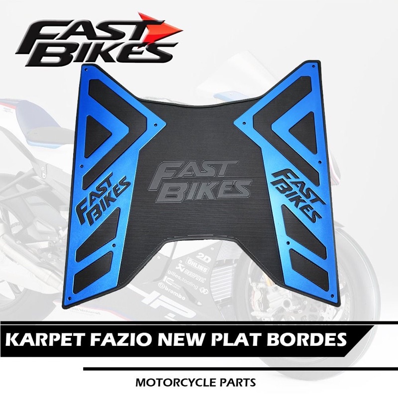 KARPET FAZIO PLAT BORDES NEW FASTBIKES PNP FAZIO 125 160 PIJAKAN KAKI CNC YAMAHA FAZIO