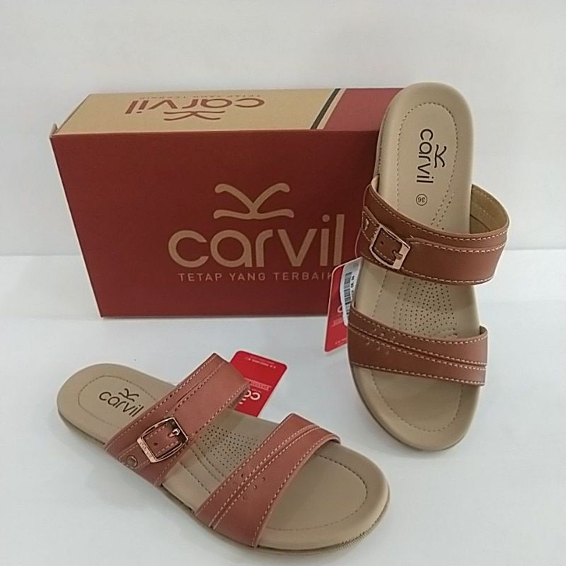 Sandal Kasual Cewe Merk Carvil Tipe Faunal 02 | Sandal Carvil Cewe | Sandal kokop tali dua Carvil