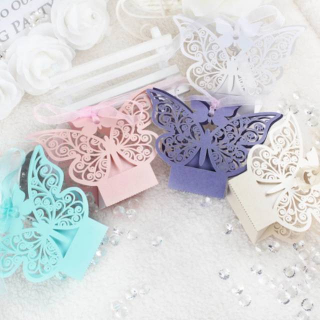 

Butterfly laser cut gift box mini box party supplies