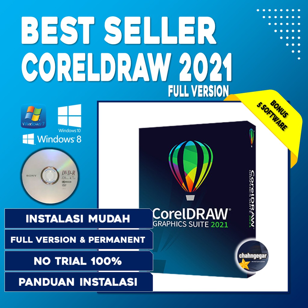 DVD Installer CorelDraw 2021 2020 2019 2018 X7 X6 X5 X4 X3 for Windows Full Version