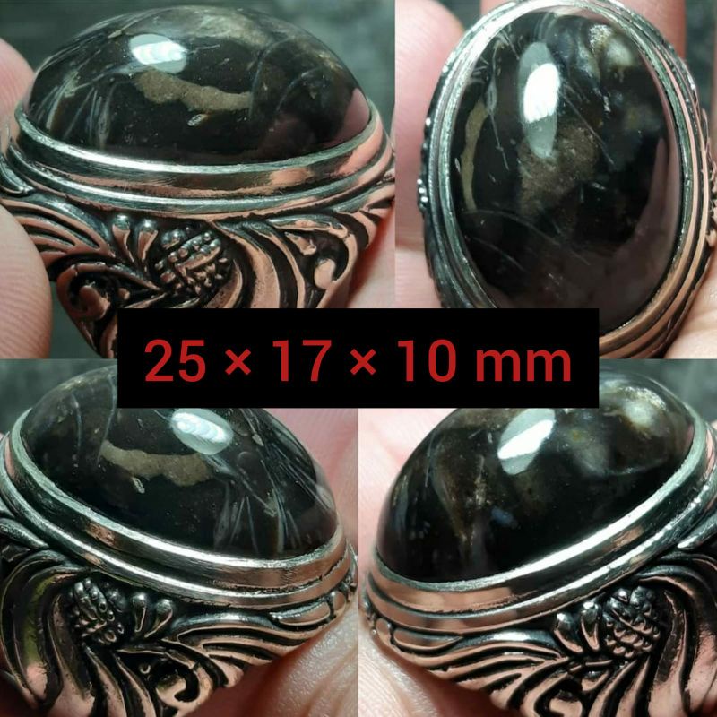 EST. RING SIZE 8 - 9 NATURAL AKIK YAMAN BULU AYAM