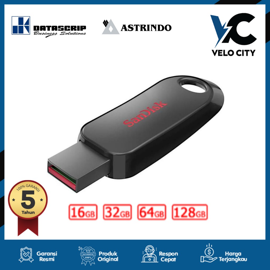 SanDisk Flashdisk 64GB USB 2.0 Cruzer Snap (CZ62) Original Garansi 5 Tahun