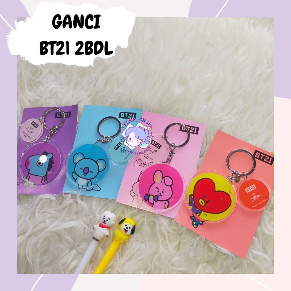 Gantungan Kunci Ganci Keychain BT21 2 bandul dan BABY