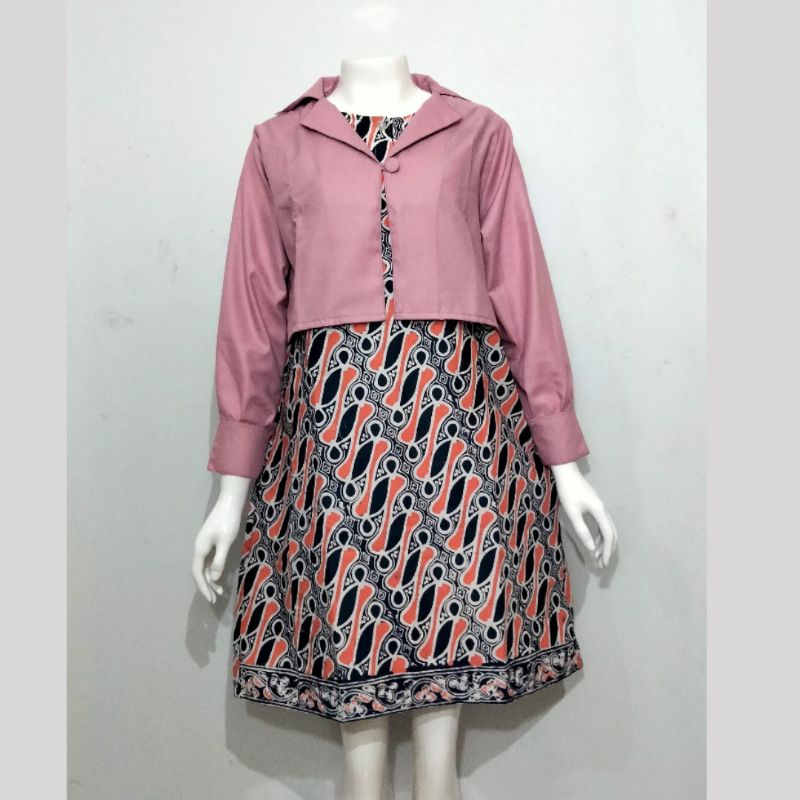 QONITA DRESS BATIK CAP COLET | TUNIK QONITA