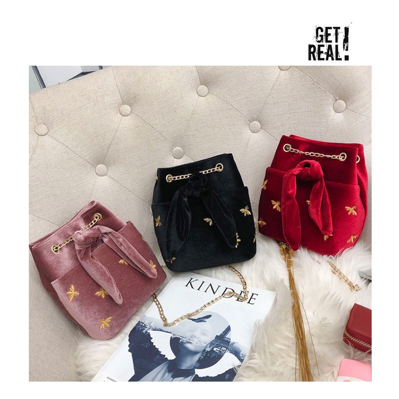 Dream Velvet shoulderbag import / Tas selempang wanita beludru - tas bludru