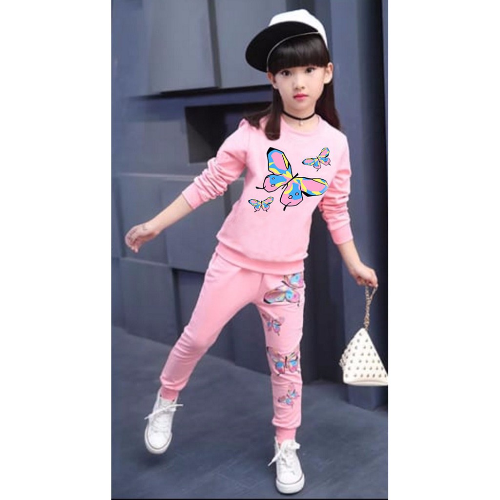 Baju Sweater Kupu - Setelan Anak perempuan - Baju Anak Pita 1-9TAHUN M-VIN