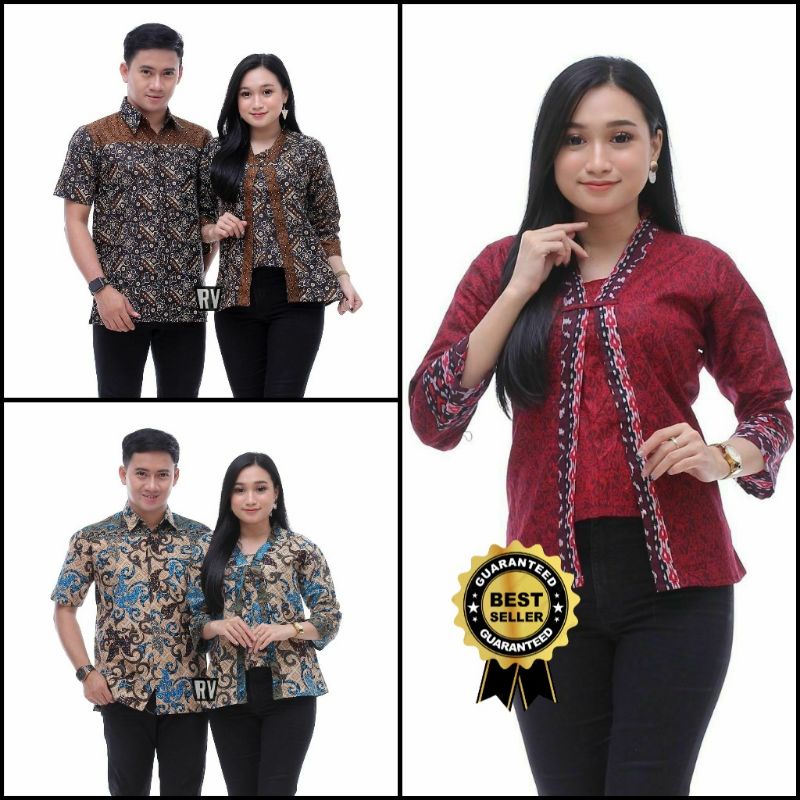 Baju Seragam Batik - Batik Couple Atasan Wanita Blouse Dan Atasan Pria Ori Ndoro Jowi DNT Garansi