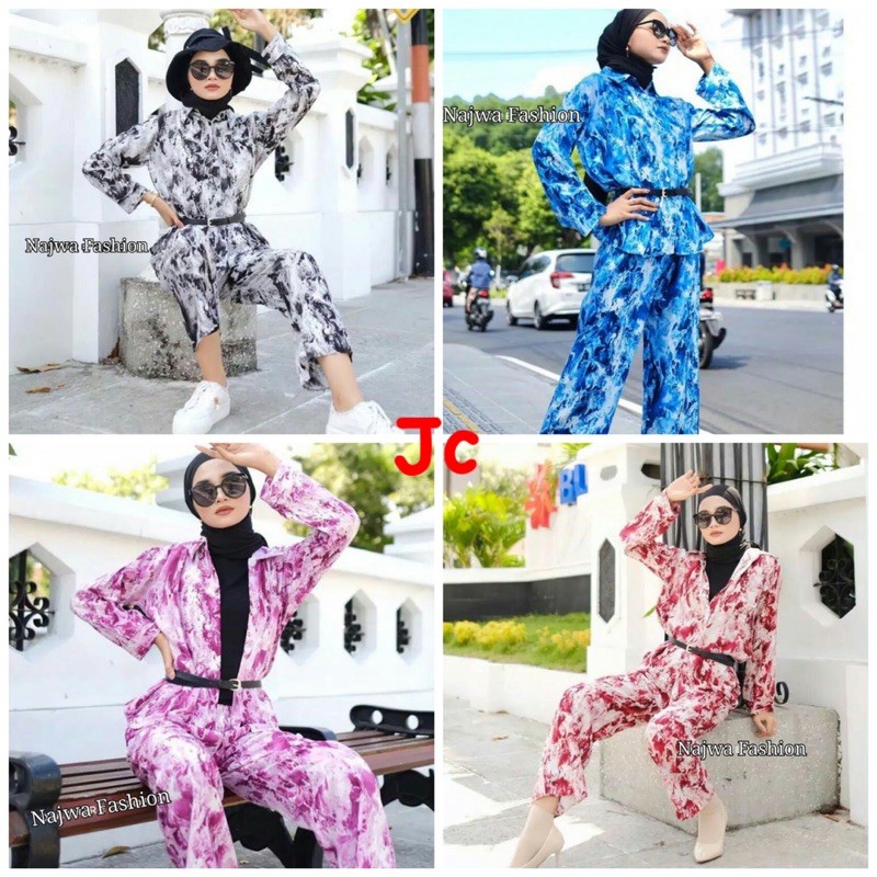 JC/SF SET NADINE / Stelan Tiedye / stelan wanita kekinian / Set Wanita Muslimah