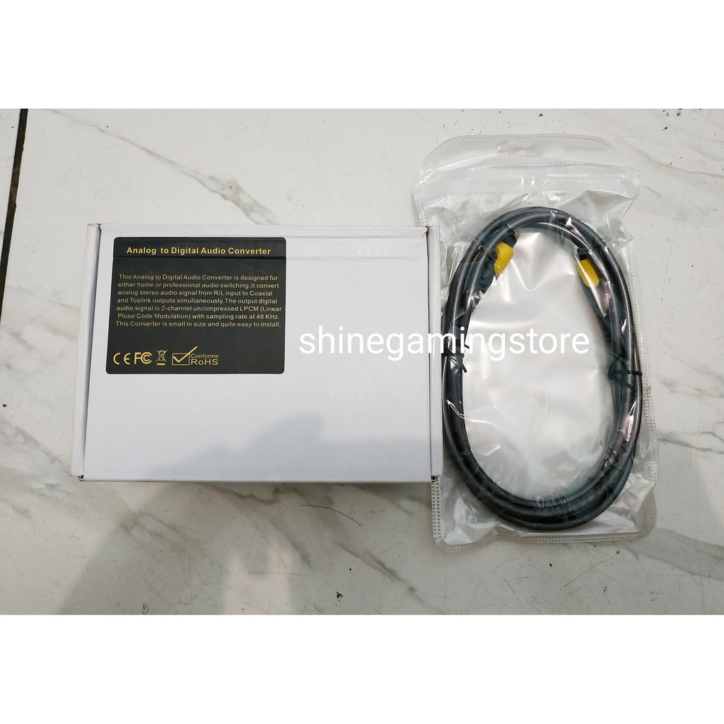 Paket Kabel Toslink 1.5M &amp; CONVERTER Analog to digital Audio converter