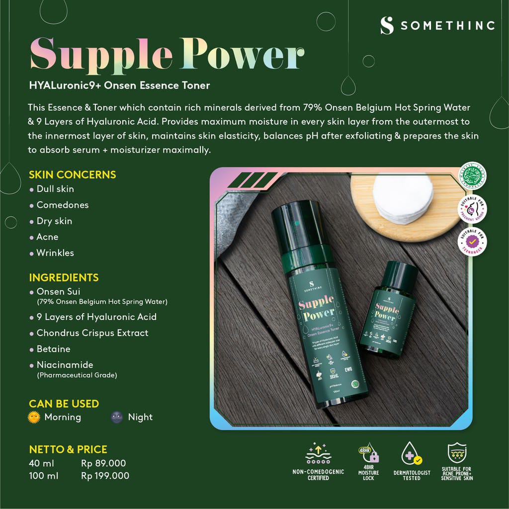 SOMETHINC SUPPLE POWER Hyaluronic9+ Onsen Essence Toner 40ml | 120ML ~ ORIGINAL 100 %