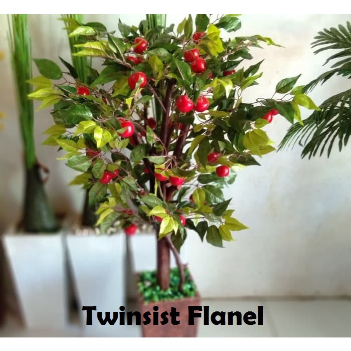 Pohon Apel Plastik Artificial Palsu 120Cm/Hiasan Sudut Ruangan/Bunga Hias Plastik/Dekorasi Rumah