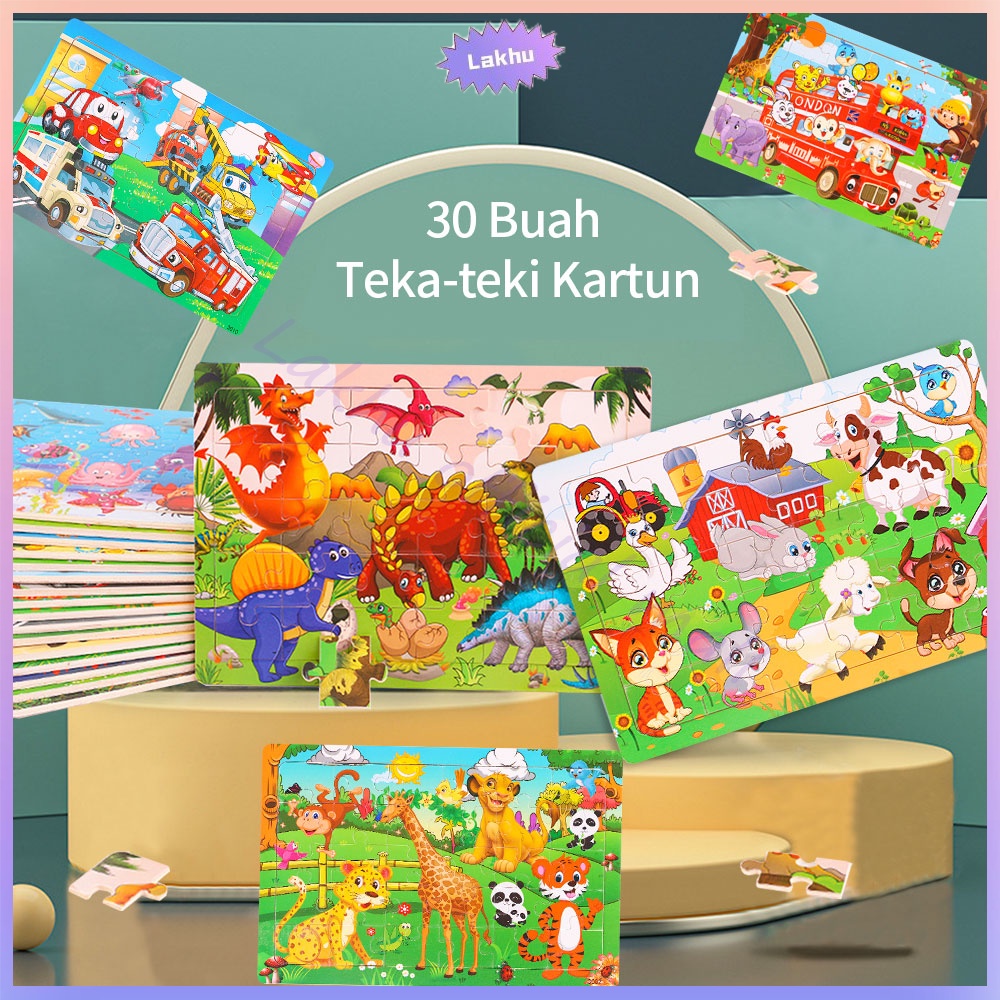 JCHO puzzle kayu mainan edukasi wooden toys mainan anak jigsaw puzzle 30pcs