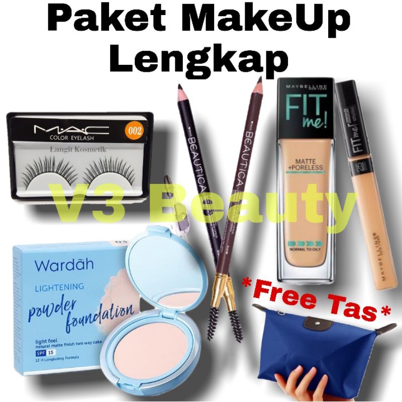 Paket Kosmetik Maybelline Fit Me Fondation - Paket Makeup Lengkap Murah - Paket Make Up Wardah - Pak
