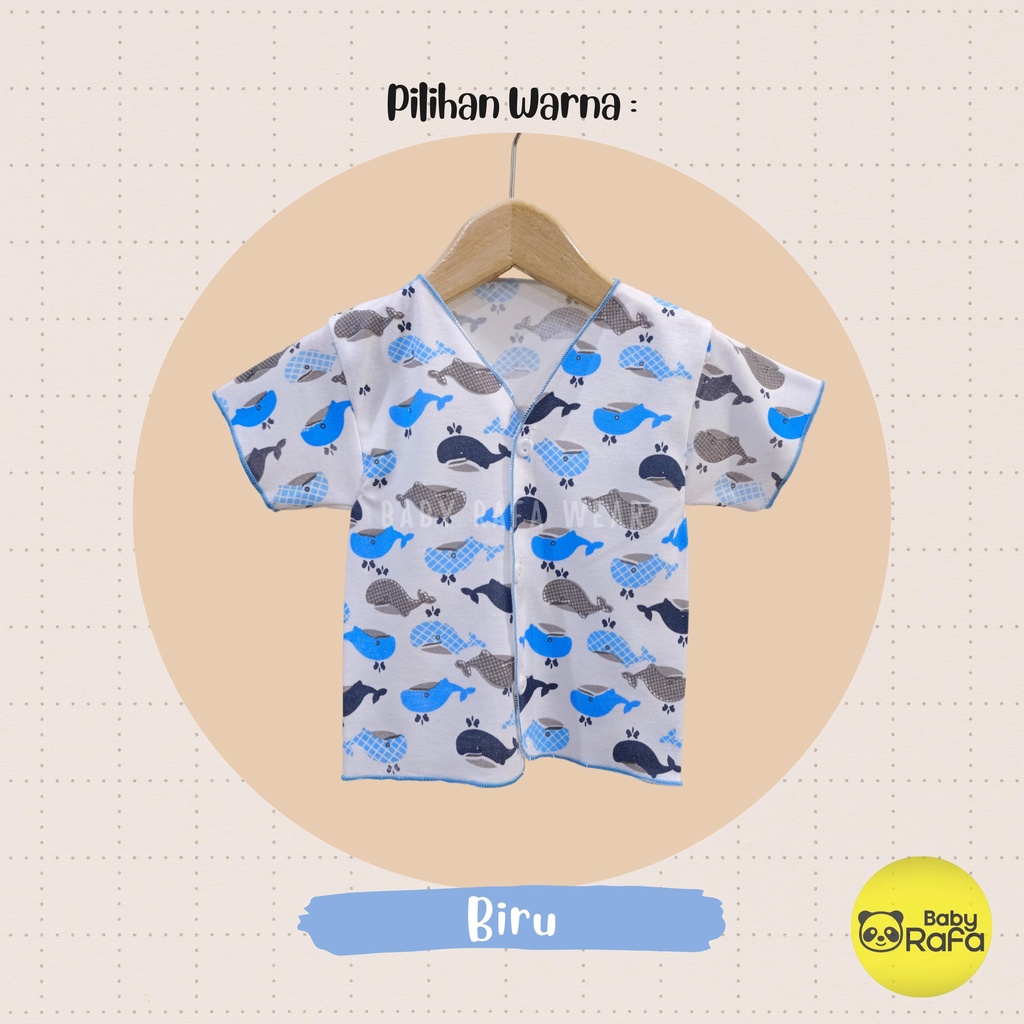 BAJU BAYI TANGAN PENDEK MOTIF PAUS SIZE 0 - 3 BULAN SNI SAFFENDA ( PAUS )-1