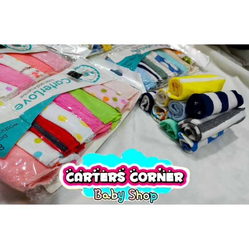 SAPU TANGAN BAYI / WASLAP CLOTH ISI 8 PCS CARTER LOVE