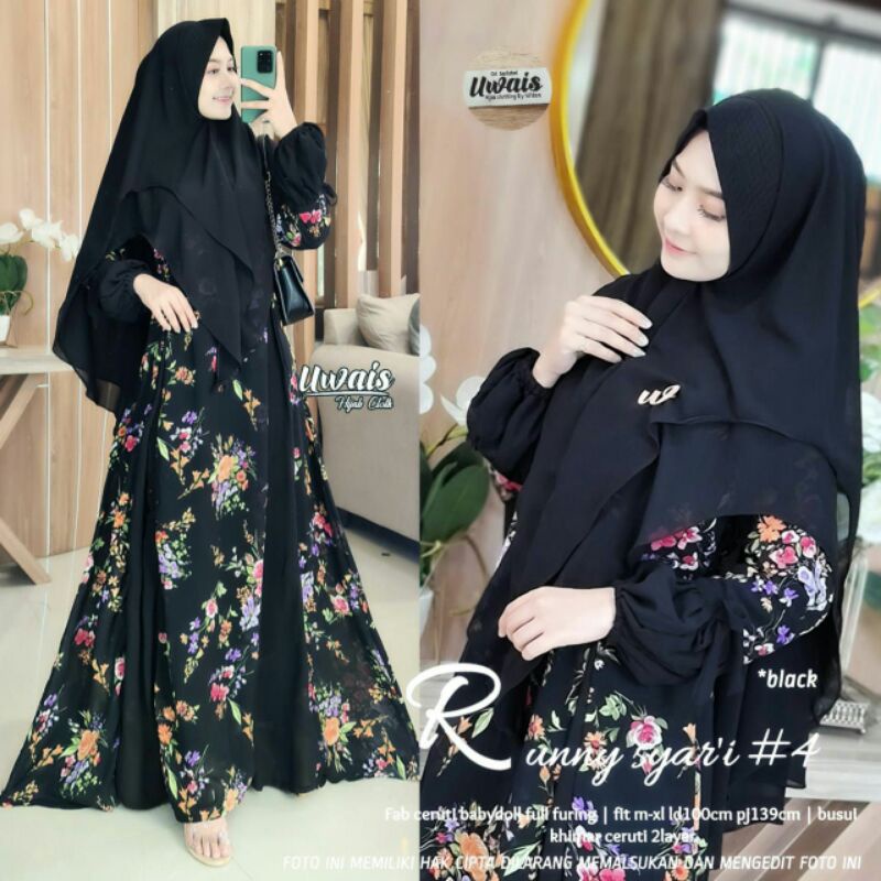 GAMIS CERUTY SET KHIMAR ZEBRIA RUNNY SYARI UWAIS HIJAB CLOTH