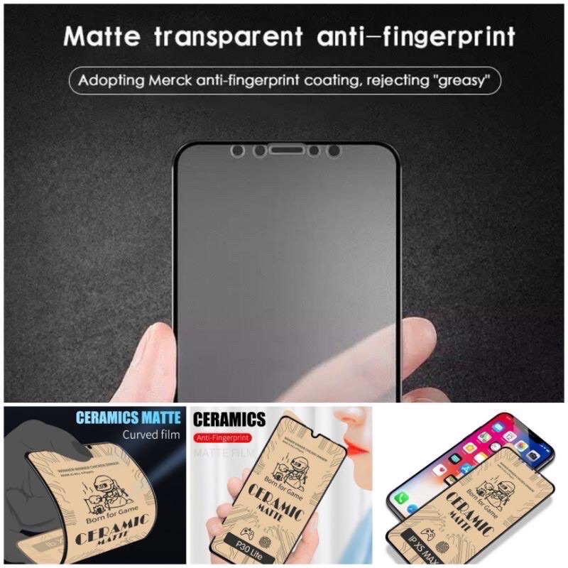 Matte Anti Glare Tempered Glass Ceramic Shield Samsung Oppo Vivo Xioami Realme Infinix All type Tg