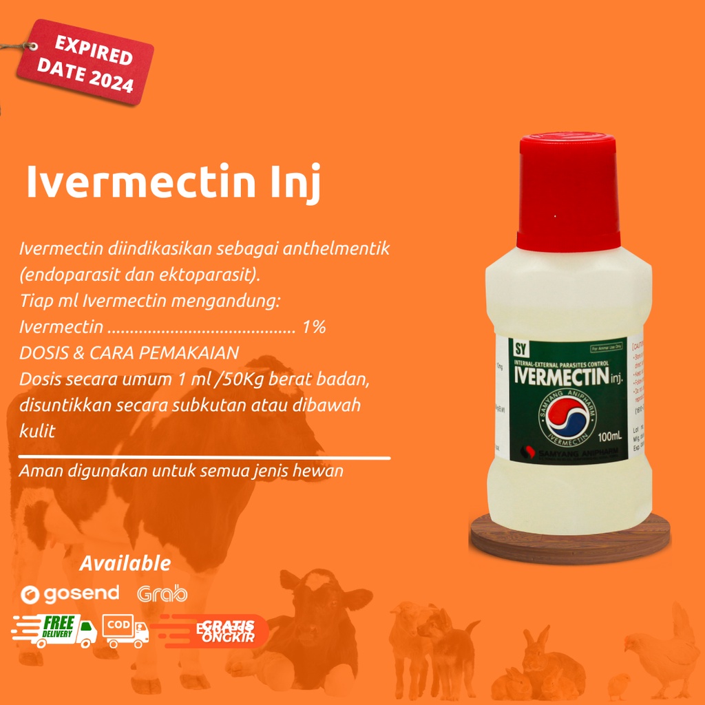 Ivermectin Inj 100 ml | Obat Kutu Gudik Dan Cacing | SAMYANG KOREA