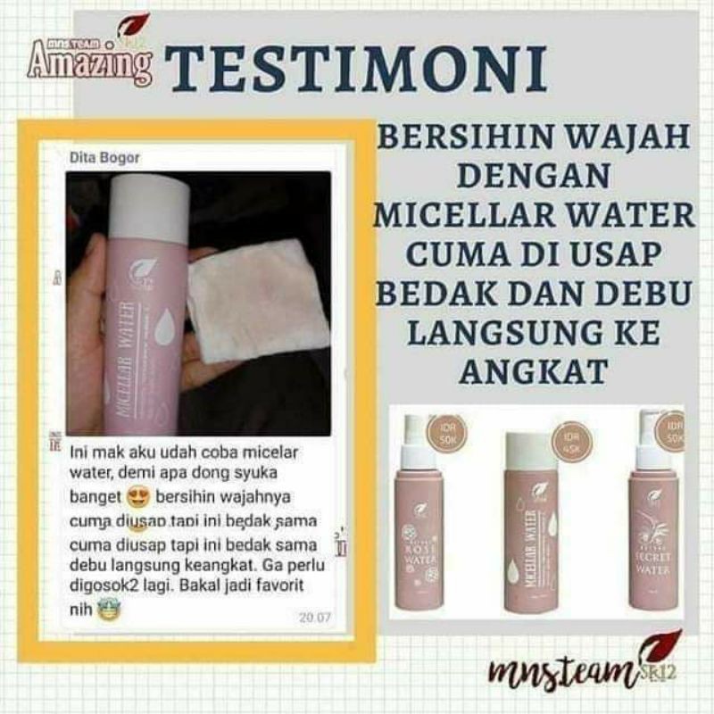 Micellar Water SR12 Cleansing Water Pembersih Wajah dan Makeup Secara Optimal 100 ml BPOM