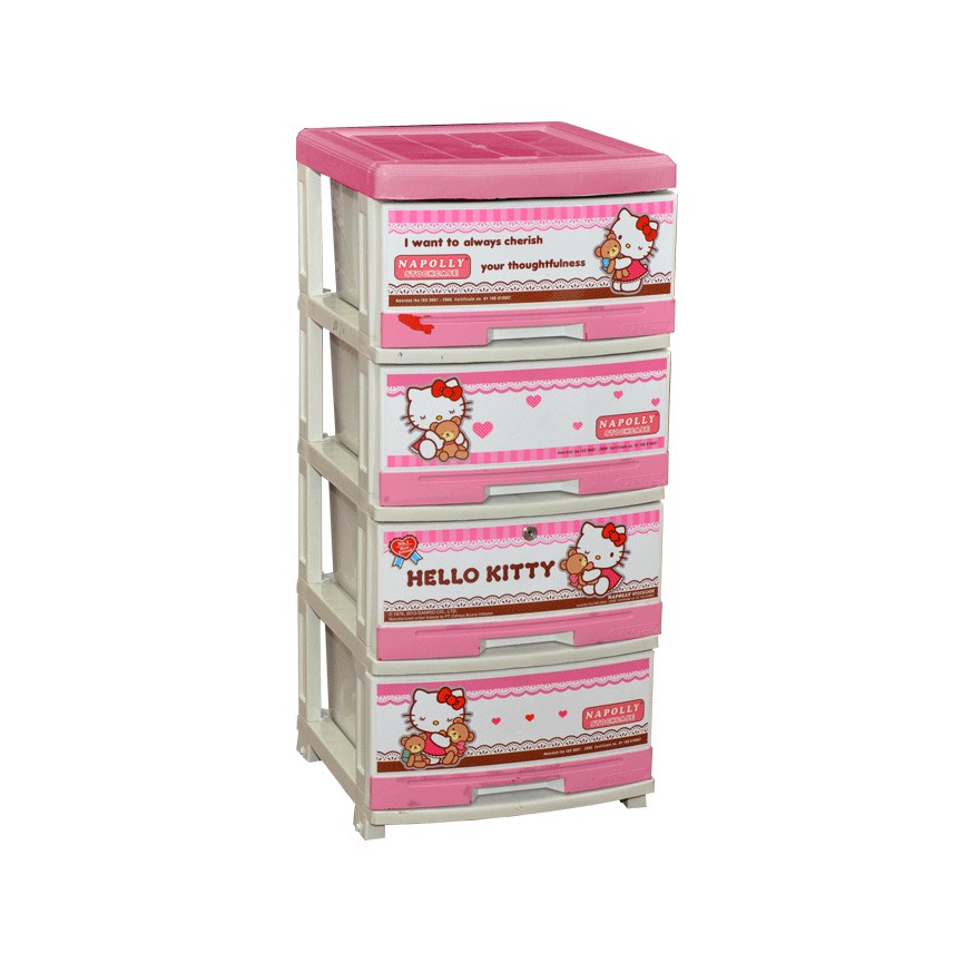 LEMARI PLASTIK NAPOLLY 4 SUSUN HELLO KITTY