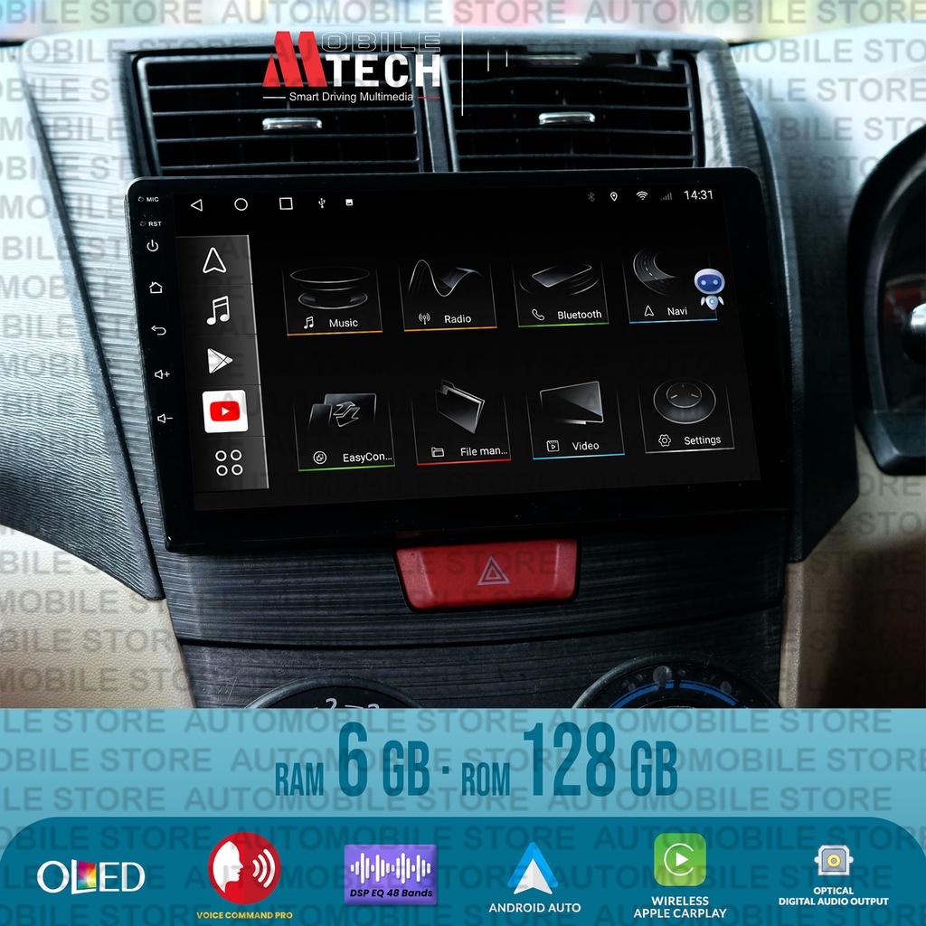 Mtech Head Unit Android Universal Mobil MM-8803 BBA 6/128GB