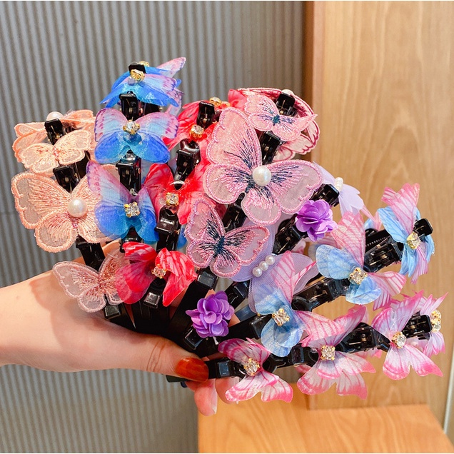 Bando Korea Anak Perempuan Aksen Sayap Kupu Aksesoris Hiasan Rambut Wanita Fashion Bandana import AK161