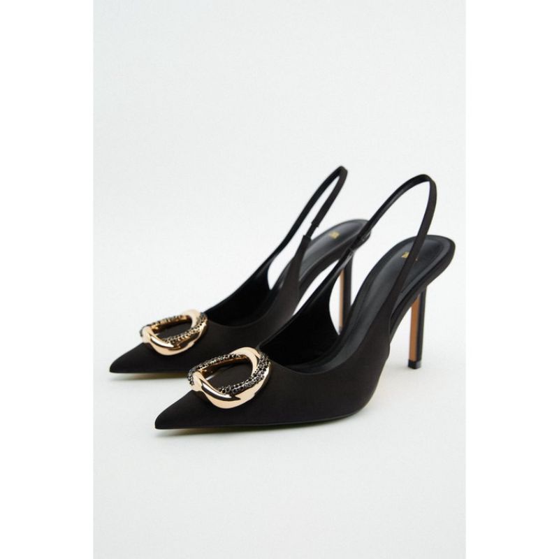 Sepatu Heels Zara Wanita Heeled Slingback / Sepatu High Heels Wanita / Sepatu Wanita Import / Sepatu