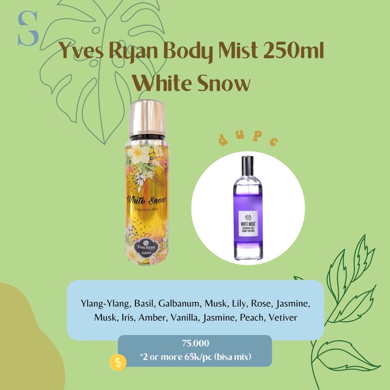 Yves Ryan White Snow Body Mist 250ml
