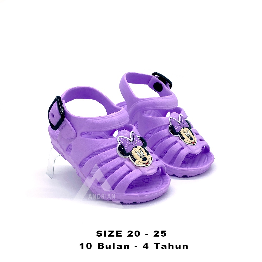 Balacca Sandal Anak Perempuan Model Selop Garis Bergambar 029