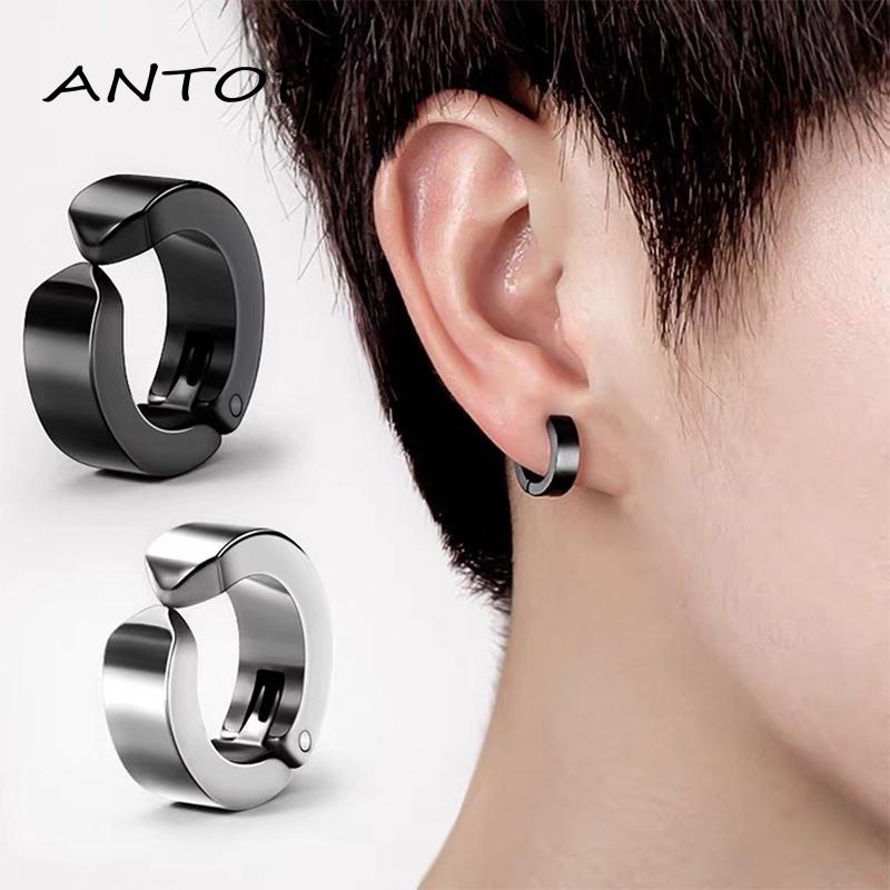 Anting Klip Magnet Tanpa Lubang Telinga Palsu Bahan Titanium Steel