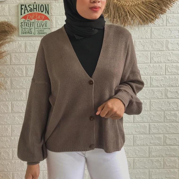 ➱ BAJU RAJUT / LIORA CARDY/ KARDIGAN RAJUT TANGAN BALON ➦
