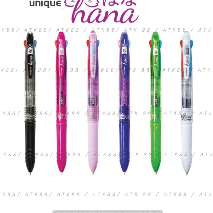 

MURAH Pulpen Zebra Hana 4 Warna / Colours - Merah Muda