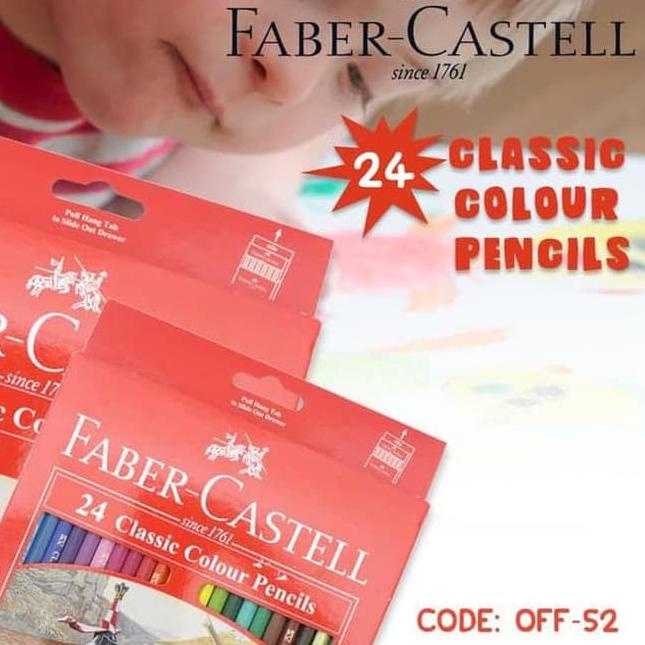 

Baru Puas PENSIL WARNA KAYU 24 WARNA - FABER CASTELL CLASSIC 24 Warna (OFF-52)